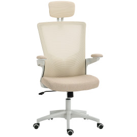 Fauteuil Jarrowmere Ergonomique Réglable Appui-Tête Support Lombaire Beige
