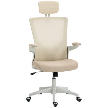 Fauteuil Jarrowmere Ergonomique Réglable Appui-Tête Support Lombaire Beige