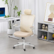 Fauteuil Jarrowmere Ergonomique Réglable Appui-Tête Support Lombaire Beige