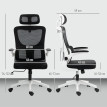 Fauteuil Zorlesco Ergonomique Réglable Appui-Tête Support Lombaire Noir