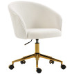 Fauteuil Colwyn Bureau Design Douceur Teddy Assise Réglable Crème Doré 360°
