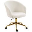 Fauteuil Colwyn Bureau Design Douceur Teddy Assise Réglable Crème Doré 360°