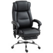 Fauteuil Noireval Massage Chauffant Inclinable Repose-Pieds Noir Ergonomique