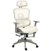 Fauteuil de bureau Erbanno ergonomique confortable inclinable accoudoirs 3D soutien lombaire maille respirante écru