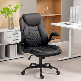 Fauteuil Rainier Manager Ergonomique Confort Premium Noir Capitonné