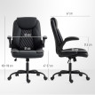 Fauteuil Rainier Manager Ergonomique Confort Premium Noir Capitonné