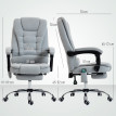 Fauteuil Yoland Bureau Massant Chauffant Ergonomique Tissu Gris Clair