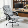 Fauteuil Yoland Bureau Massant Chauffant Ergonomique Tissu Gris Clair