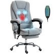 Fauteuil Yoland Bureau Massant Chauffant Ergonomique Tissu Gris Clair