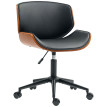 Chaise Ellsworth Bureau Design Moderne Hauteur Réglable Noir PU Noyer