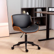 Chaise Ellsworth Bureau Design Moderne Hauteur Réglable Noir PU Noyer