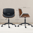 Chaise Ellsworth Bureau Design Moderne Hauteur Réglable Noir PU Noyer