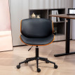 Chaise Ellsworth Bureau Design Moderne Hauteur Réglable Noir PU Noyer