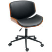 Chaise Ellsworth Bureau Design Moderne Hauteur Réglable Noir PU Noyer