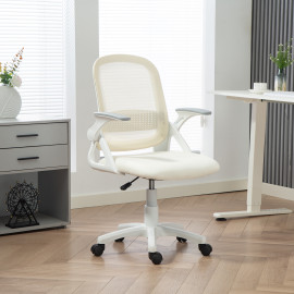Chaise Oldhurst Ergonomique Mesh Bureau Pivotante Accoudoirs Blanc