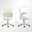 Chaise Oldhurst Ergonomique Mesh Bureau Pivotante Accoudoirs Blanc