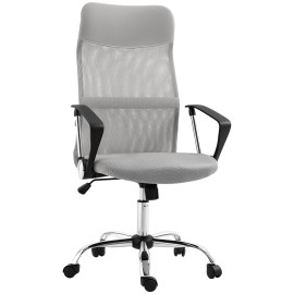 Fauteuil Meriadec design ergonomique bureau manager gris respirant réglable