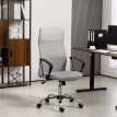 Fauteuil Meriadec design ergonomique bureau manager gris respirant réglable