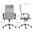 Fauteuil Meriadec design ergonomique bureau manager gris respirant réglable