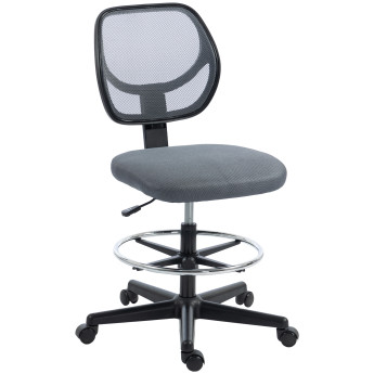 Chaise Bureau Sainteval Assise Haute Réglable Ergonomique Tissu Maille Gris