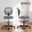 Chaise Bureau Sainteval Assise Haute Réglable Ergonomique Tissu Maille Gris