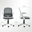Chaise Plumford Ergonomique Pivotante Accoudoirs Relevables Maille Gris Bureau