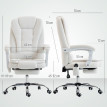 Fauteuil Domodossola Bureau Massant Chauffant Inclinable Blanc Ergonomique Confort