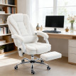 Fauteuil Domodossola Bureau Massant Chauffant Inclinable Blanc Ergonomique Confort