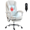 Fauteuil Domodossola Bureau Massant Chauffant Inclinable Blanc Ergonomique Confort
