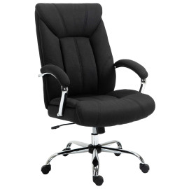 Fauteuil Glendower Bureau Ergonomique Réglable Pivotant Tissu Noir