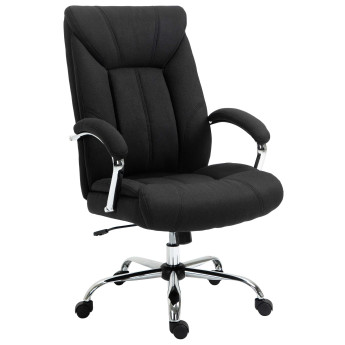 Fauteuil Glendower Bureau Ergonomique Réglable Pivotant Tissu Noir