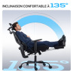 Fauteuil Longmarsh ergonomique inclinable 135° repose-pieds noir confort pro