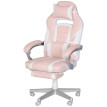 Chaise Gaming Teichbach Ergonomique Réglable Repose-Pieds Blanc Rose