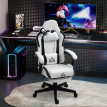 Chaise Gaming Borgosesia Design Oreilles Chat Noir Blanc Confort Inclinable