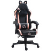 Chaise Gaming Zellerbach Design Kawaii Oreilles Chat Rose Ergonomique Confortable