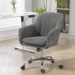 Chaise Bureau Draven Design Ergonomique Confortable Gris Bouclette Flanelle