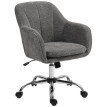 Chaise Bureau Draven Design Ergonomique Confortable Gris Bouclette Flanelle