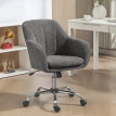 Chaise Bureau Draven Design Ergonomique Confortable Gris Bouclette Flanelle
