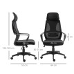Chaise Bureau Uvecourt Ergonomique Confortable Noir Réglable Respirante