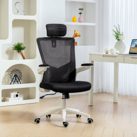 Fauteuil Ameno Ergonomique Réglable Appui-Tête Noir Support Lombaire 2D