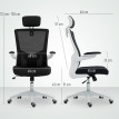 Fauteuil Ameno Ergonomique Réglable Appui-Tête Noir Support Lombaire 2D