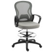 Chaise Marzano Bureau Assise Haute Réglable Ergonomique Tissu Maille Gris