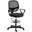 Chaise Tealby Ergonomique Assis-Debout Réglable Tissu Maille Noir Bureau Dessin