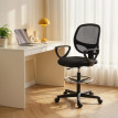 Chaise Tealby Ergonomique Assis-Debout Réglable Tissu Maille Noir Bureau Dessin