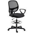 Chaise Tealby Ergonomique Assis-Debout Réglable Tissu Maille Noir Bureau Dessin