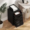 Caisson Bureau Umilta Mobile 5 Tiroirs Noir Design Minimaliste Rangement Pratique