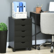 Caisson Bureau Umilta Mobile 5 Tiroirs Noir Design Minimaliste Rangement Pratique