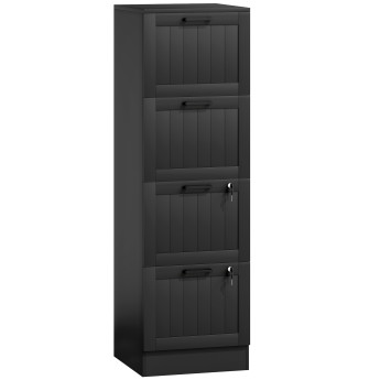 Caisson Bureau Lerbach 4 Tiroirs Verrouillables Dossiers Suspendus Noir