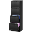 Caisson Bureau Lerbach 4 Tiroirs Verrouillables Dossiers Suspendus Noir