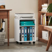 Support Imprimante Berthold Mobile Élégant Rangement Blanc Bureau Compact